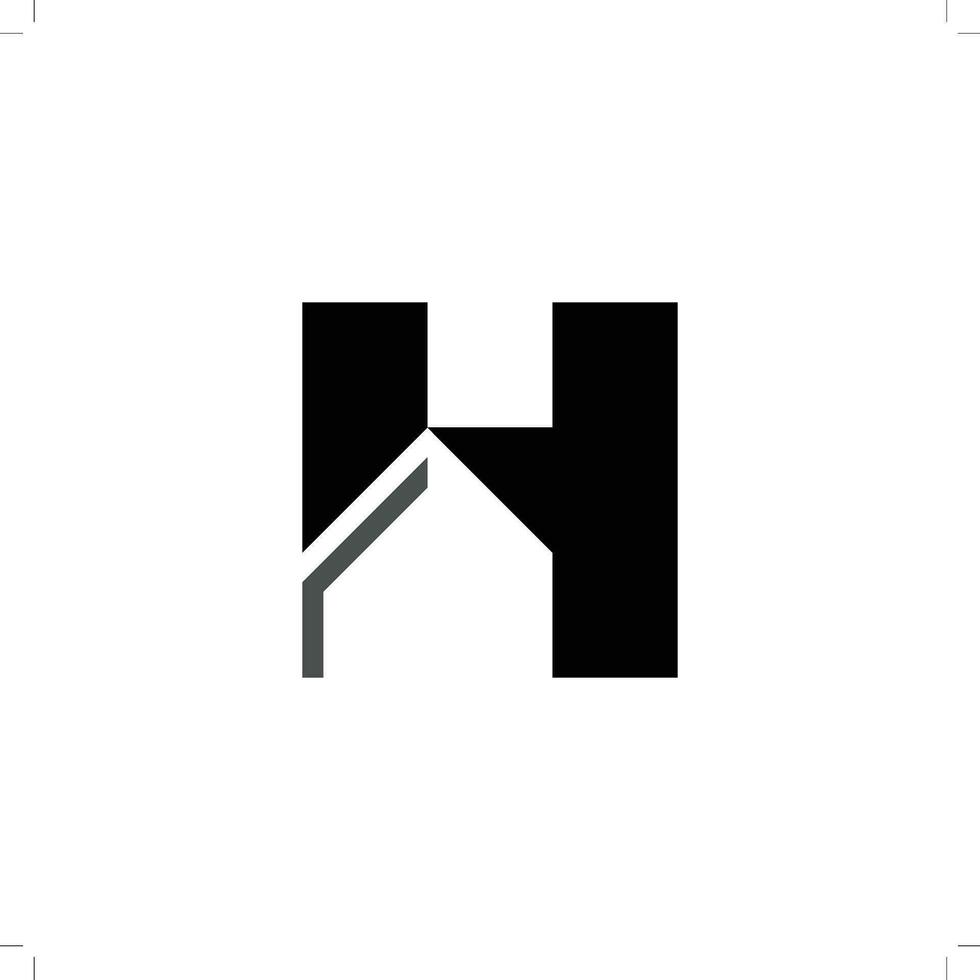 astratto h lettera vero tenuta logo design vettore