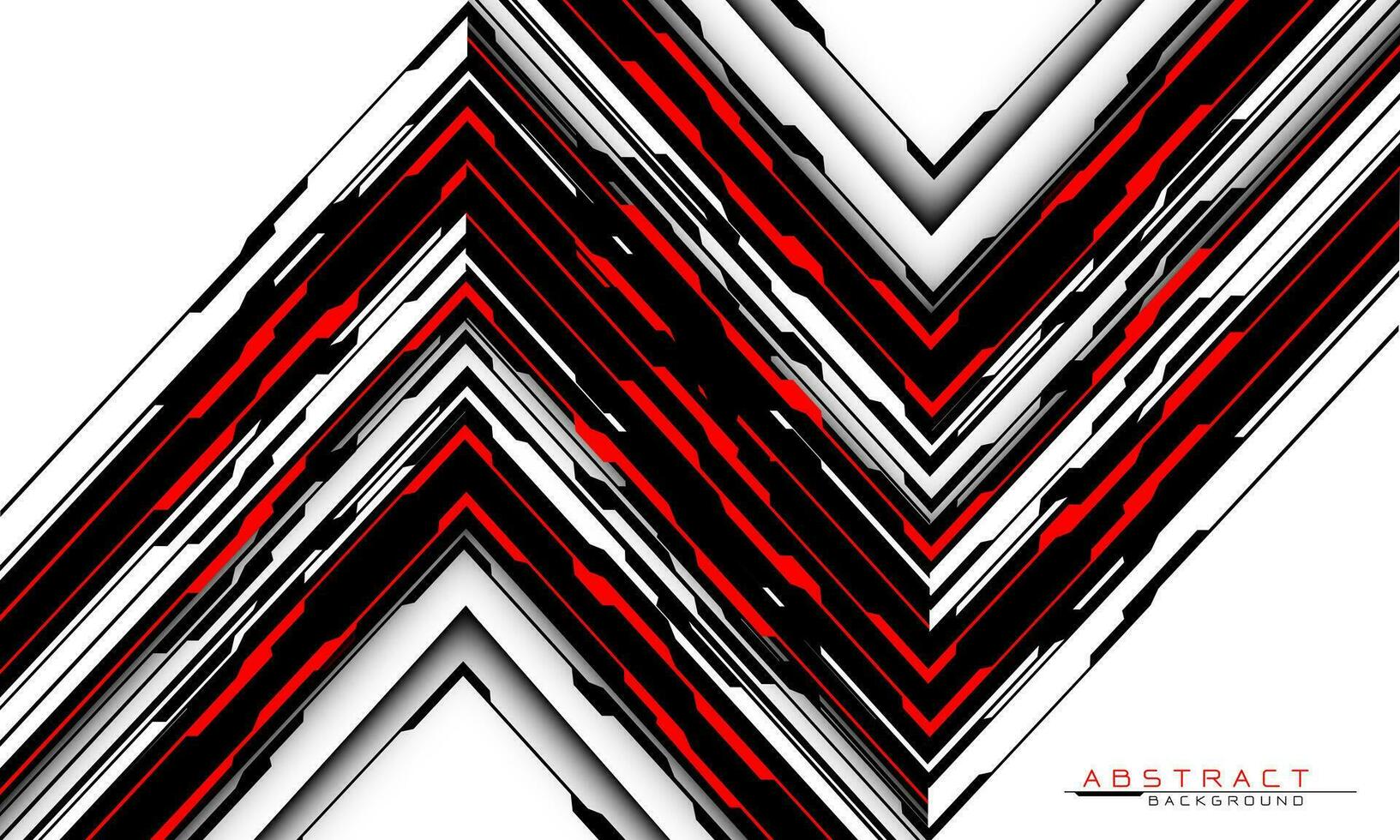 astratto informatica circuito rosso nero freccia direzione geometrico fusione su bianca vuoto spazio design moderno futuristico tecnologia creativo sfondo vettore