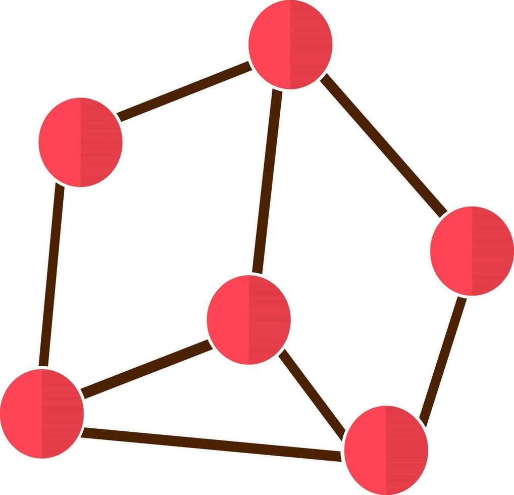 rosa networking connessione su bianca sfondo. vettore