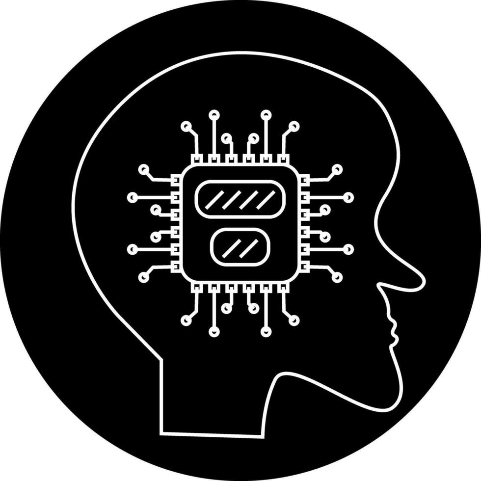 artificiale intelligenza glifo icona vettore elementi per attività commerciale ai simbolo concetto