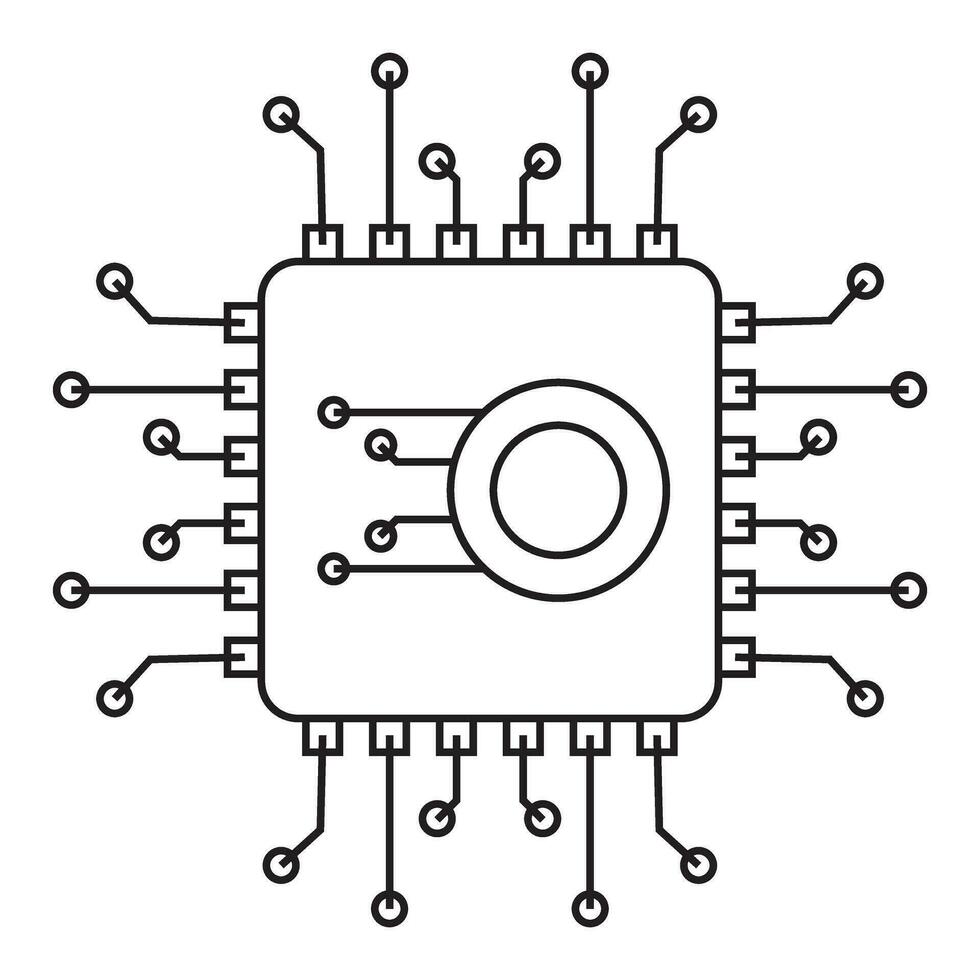 artificiale intelligenza linea icona elementi vettore