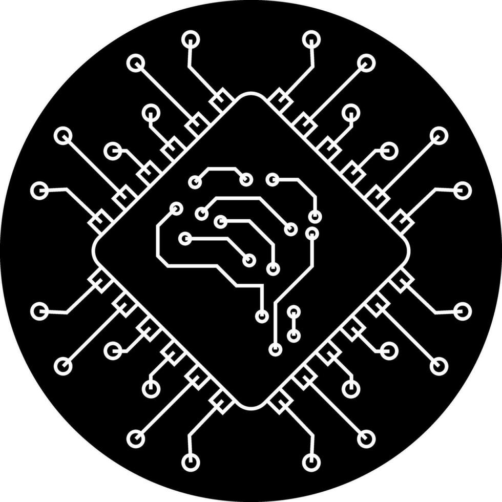 artificiale intelligenza glifo icona vettore elementi per attività commerciale ai simbolo concetto