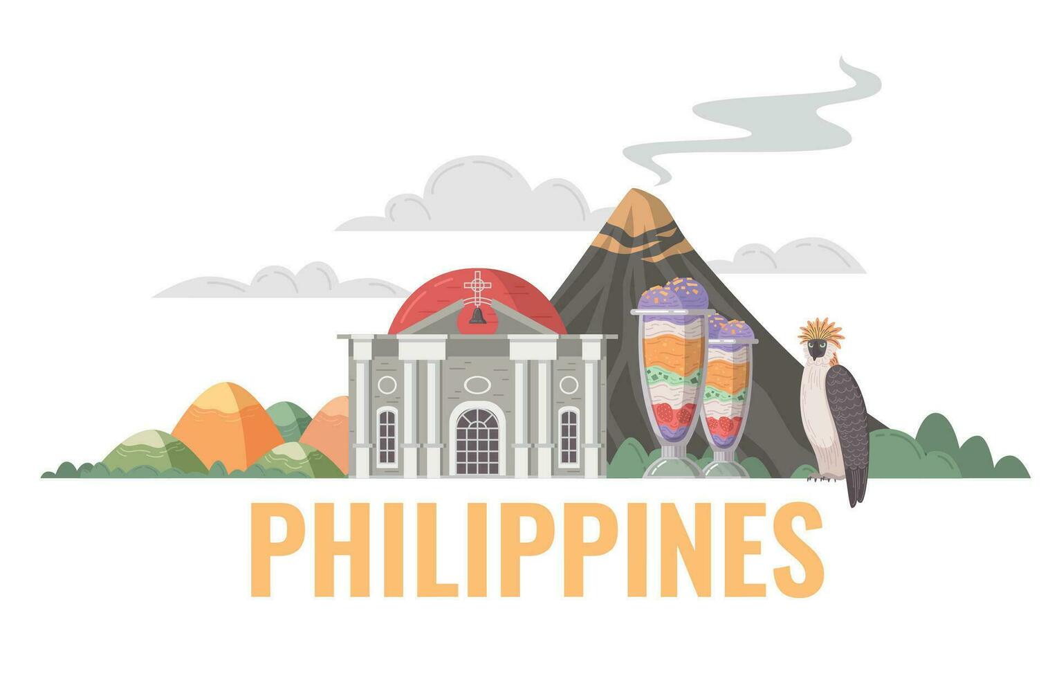 Filippine viaggio cartone animato vettore
