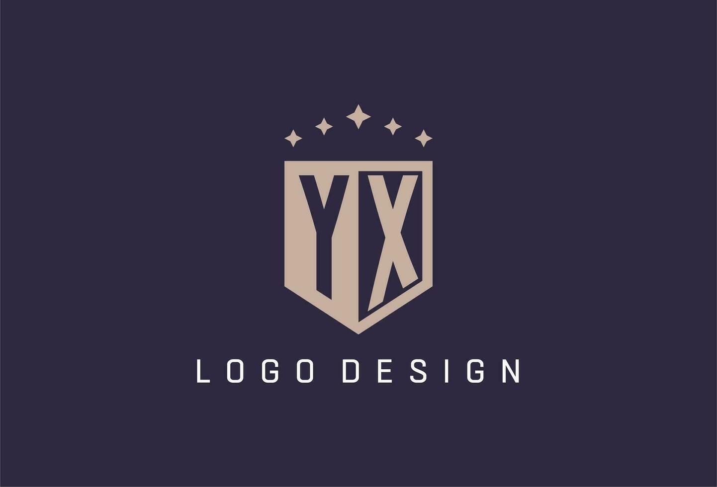 yx iniziale scudo logo icona geometrico stile design vettore