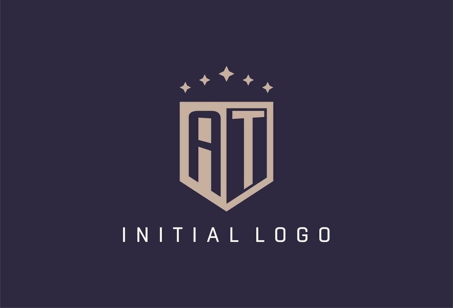 a iniziale scudo logo icona geometrico stile design vettore