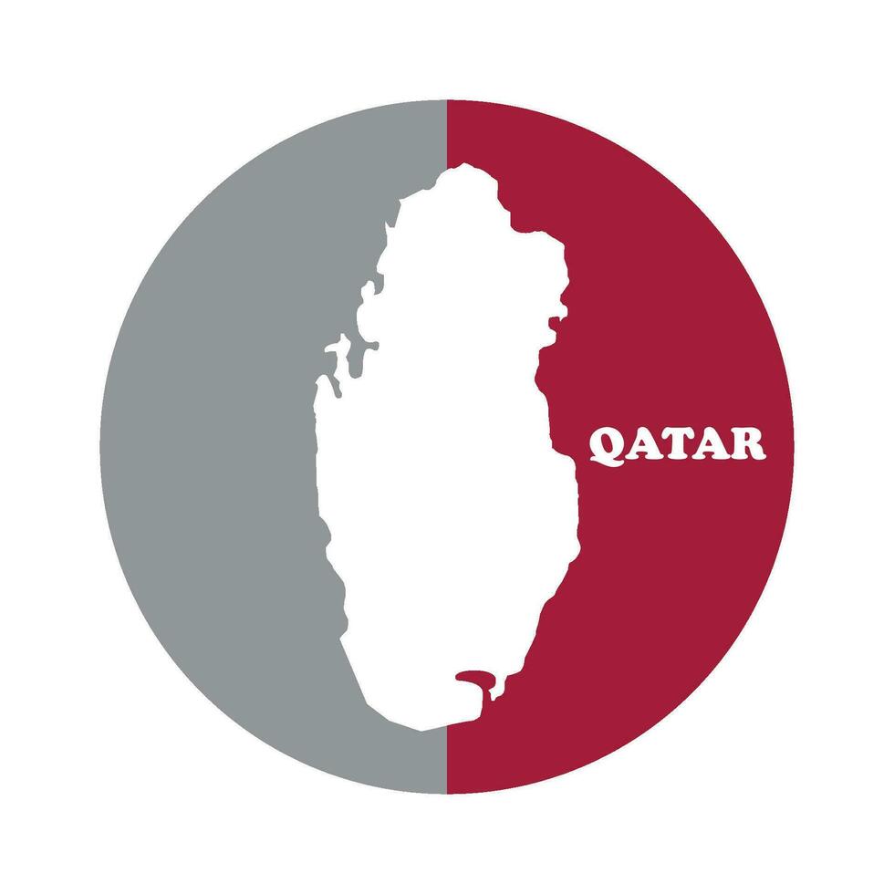 Qatar carta geografica icona vettore