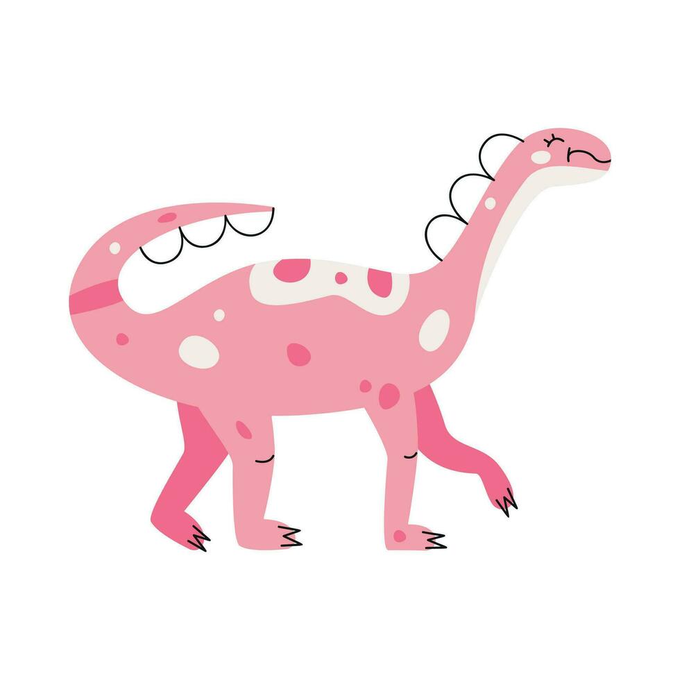 piatto mano disegnato vettore illustrazione di shunosaurus dinosauro