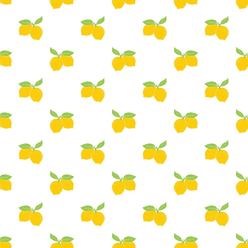senza cuciture del fondo della frutta con l'illustrazione disegnata a mano di vettore del limone di schizzo