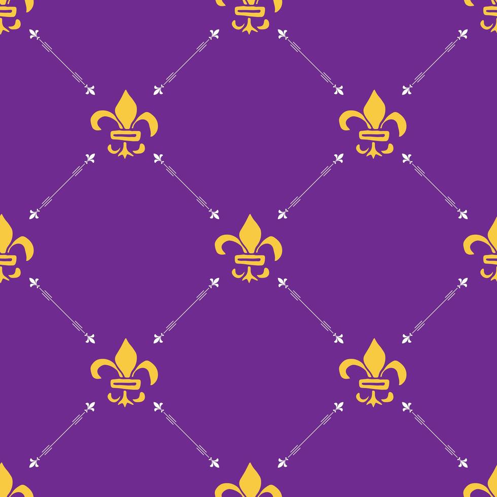 Mardi Gras seamless pattern illustrazione vettoriale. elementi di vacanza doodle abbozzato disegnato a mano e simboli reali, illustrazione vettoriale