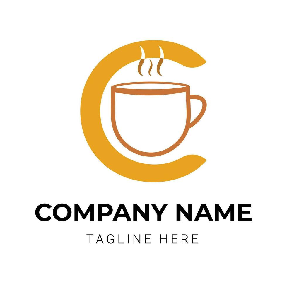 caffè tazza logo design per ristorante vettore