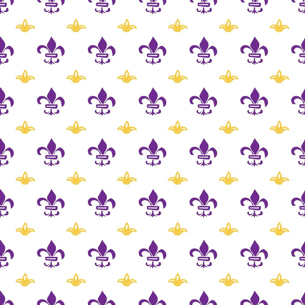 Mardi Gras seamless pattern illustrazione vettoriale. elementi di vacanza doodle abbozzato disegnato a mano e simboli reali, illustrazione vettoriale