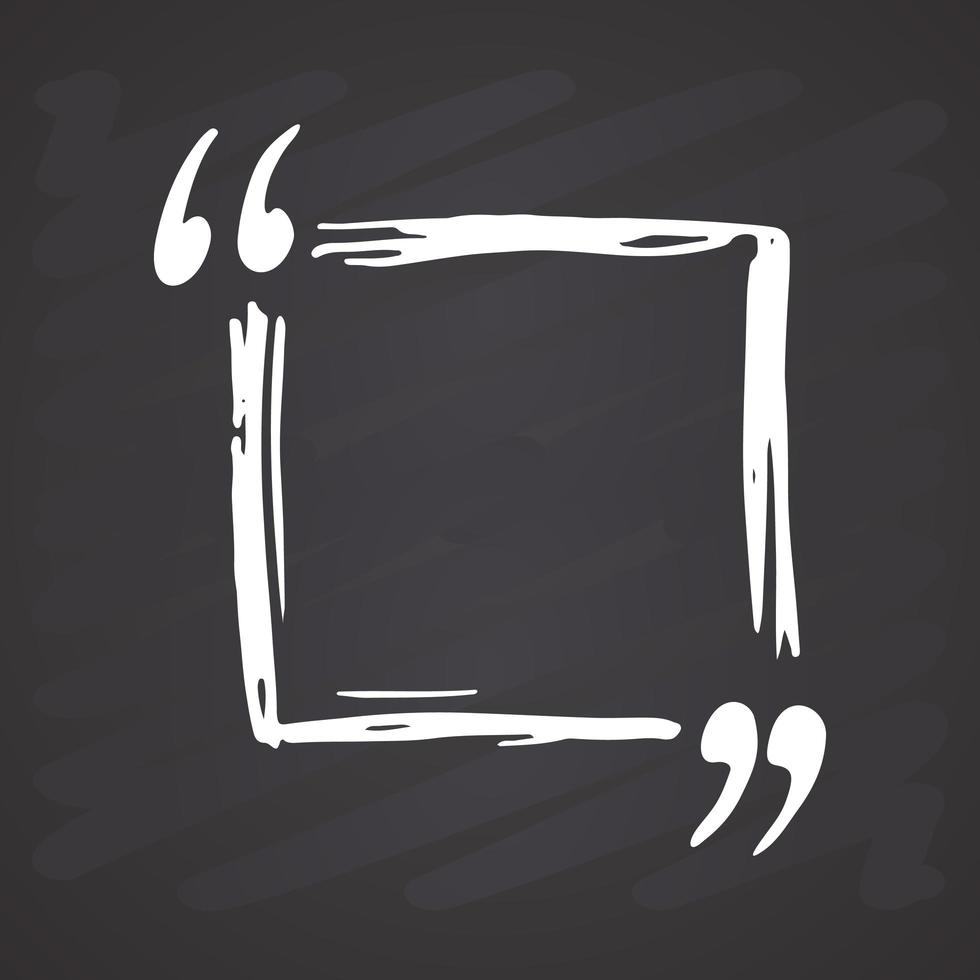 scatola di citazione o cornice di citazione disegnata a mano schizzo doodle illustrazione vettoriale, su sfondo lavagna vettore