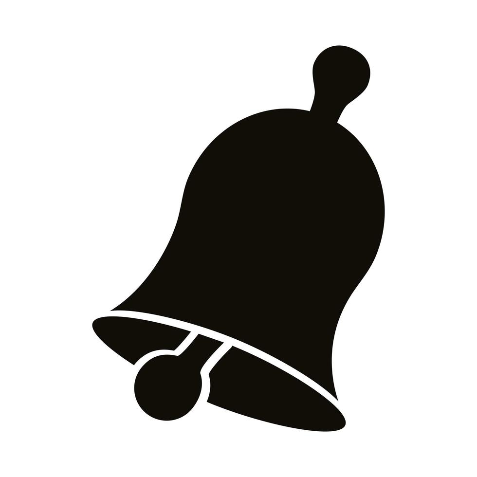 icona di stile silhouette suono campana vettore