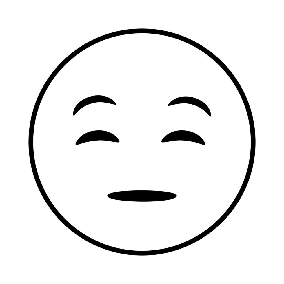 dubbia icona di stile linea classica faccia emoji vettore