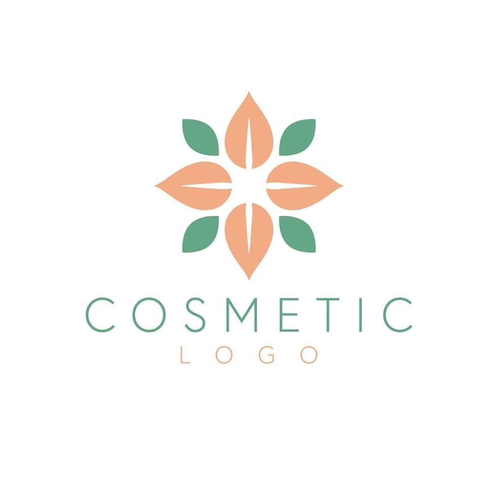 cosmetico floreale vettore logo design. semplice fiore logotipo. geometrico fiore logo modello.