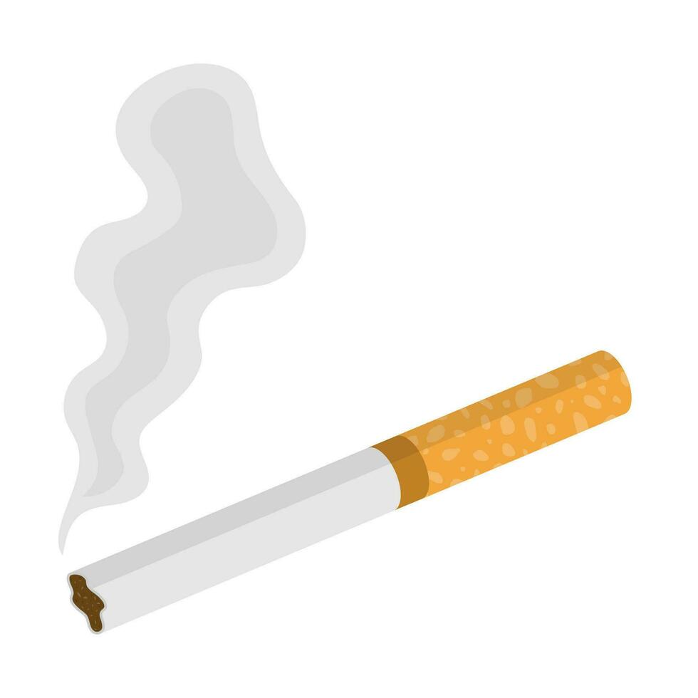 ardente sigaretta con Fumo. vettore illustrazione.