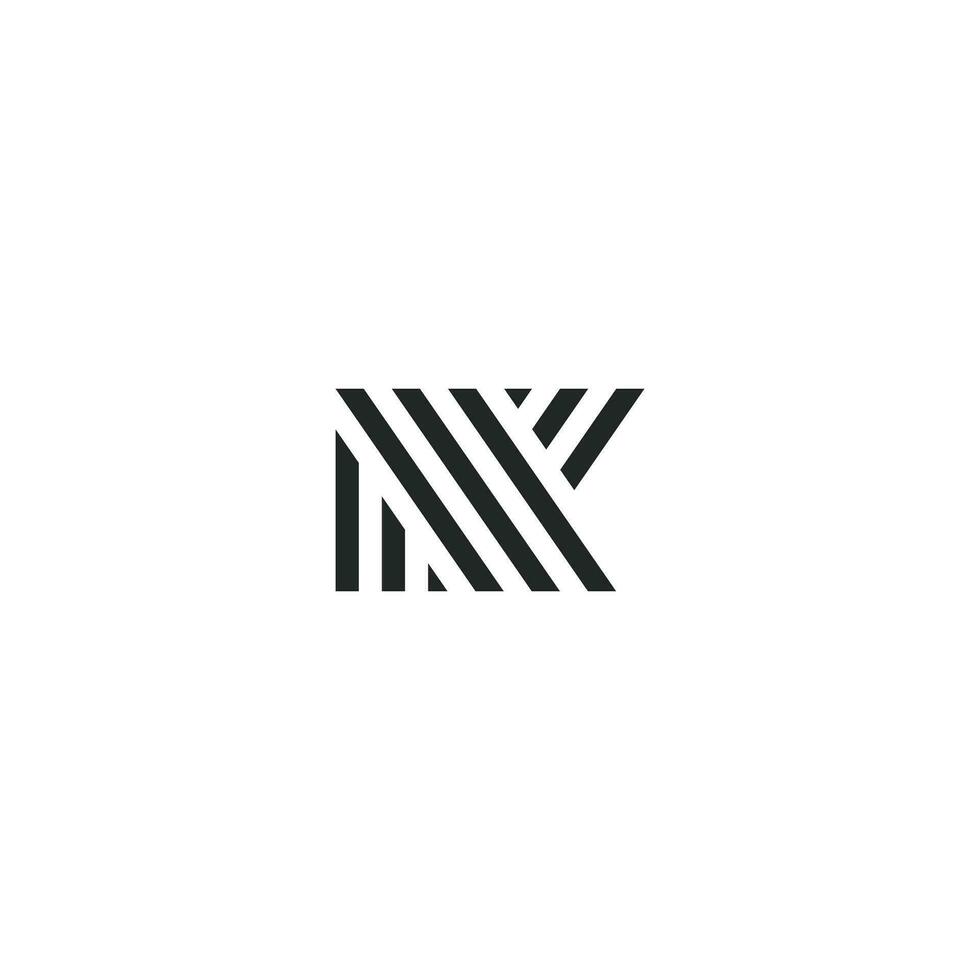 strisce lettera K monogramma logo design vettore