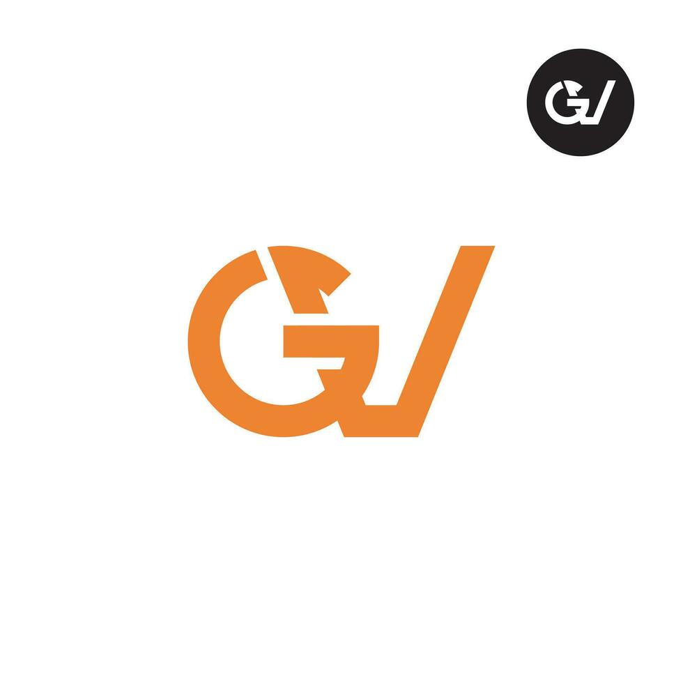 lettera gv monogramma logo design vettore