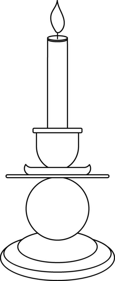 ardente candela icona con In piedi nel ictus stile. vettore