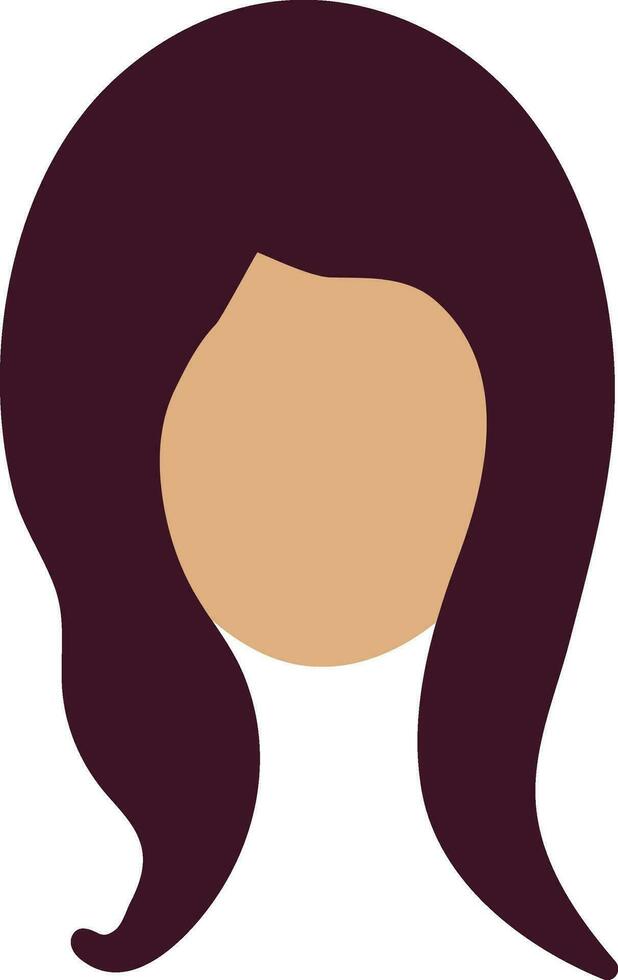 femmina viso con lungo capelli per corpo parte. vettore