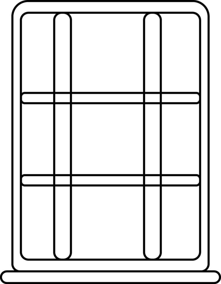 finestra icona fatto con legna per mobilia concetto nel ictus. vettore