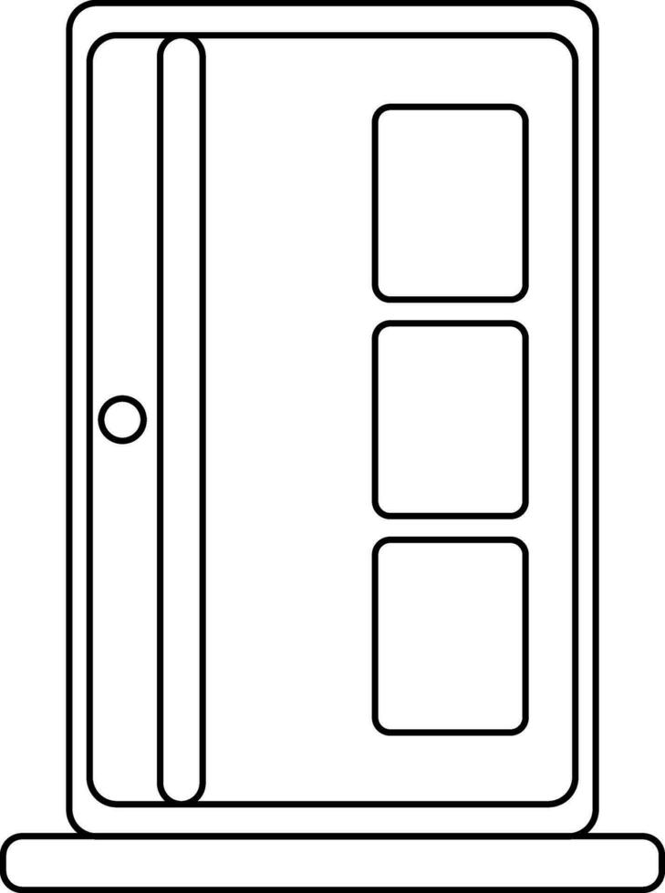 porta icona fatto con legna nel ictus stile. vettore