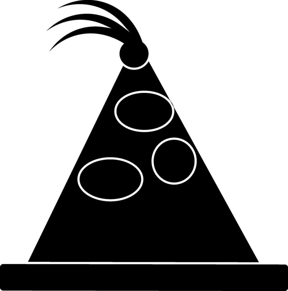 triangolare cappello icona per compleanno concetto nel nero stile. vettore