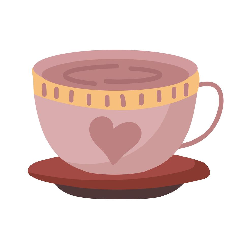 tazza di caffè con disegno vettoriale cuore