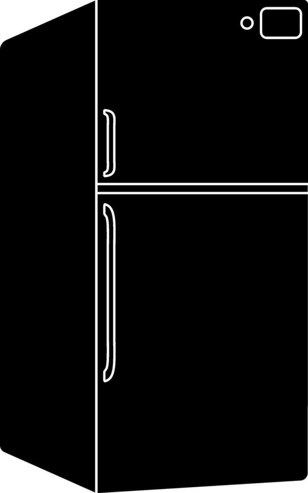 illustrazione di nero frigorifero. vettore
