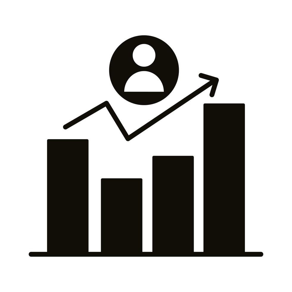 icona di stile del blocco delle barre delle statistiche vettore