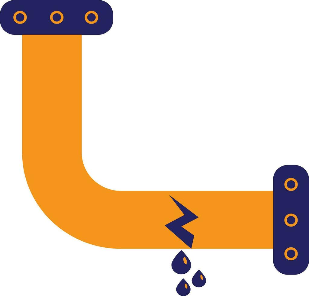 perdita acqua tubo linea nel blu e giallo colore. vettore