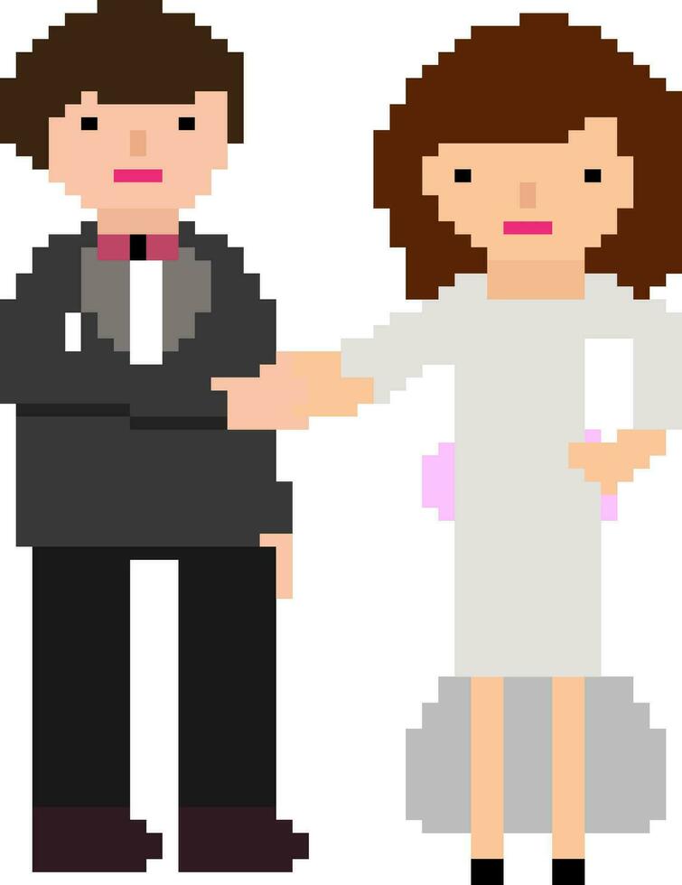 pixel arte illustrazione di coppia. vettore
