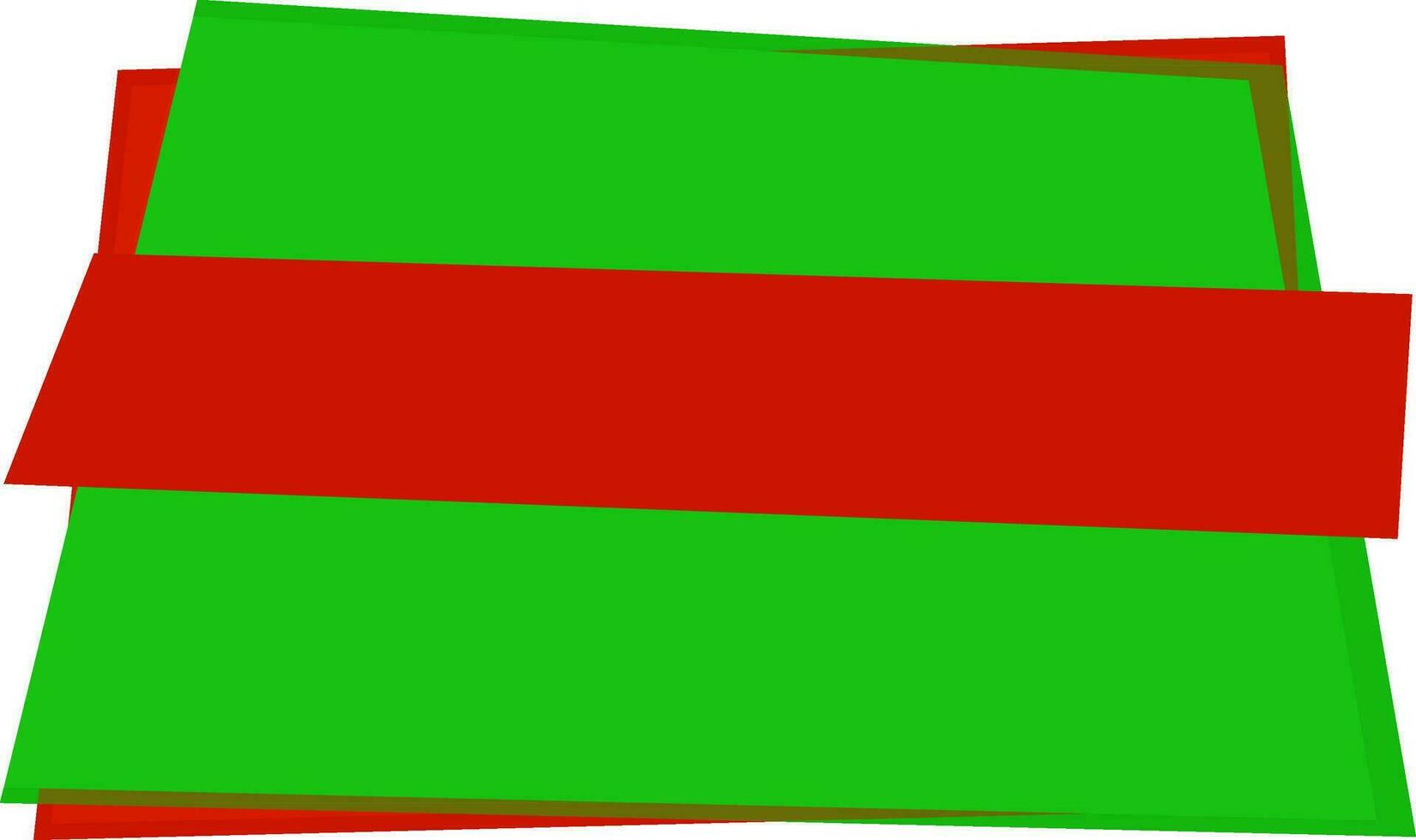 verde e rosso carta etichetta o bandiera design. vettore