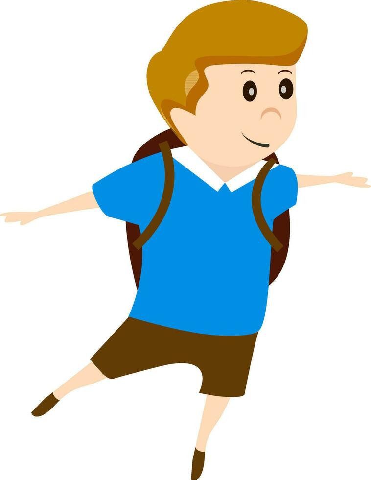 cartone animato personaggio di un' scuola ragazzo. vettore