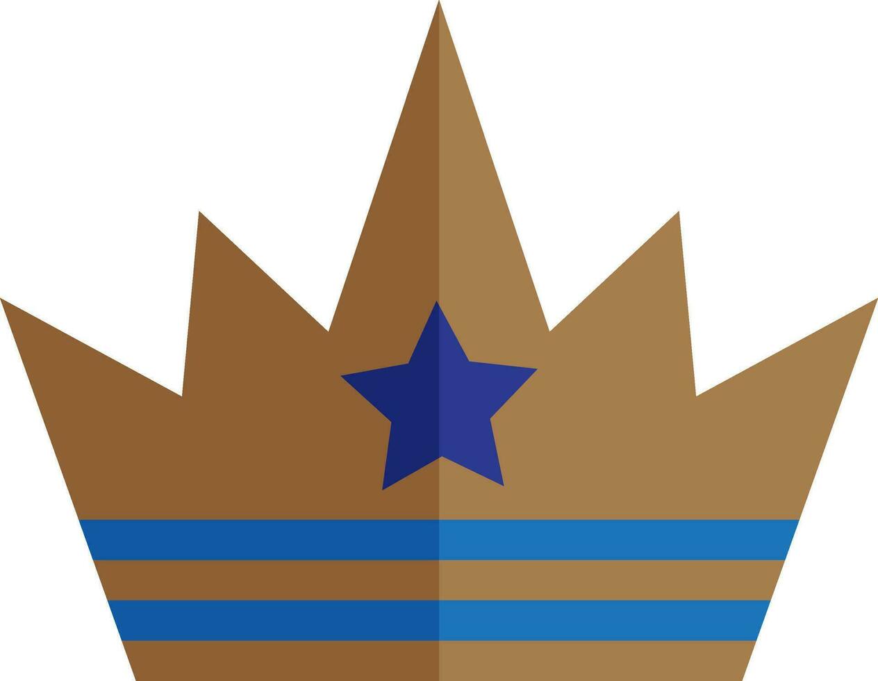 blu stella decorato ocra corona icona. vettore