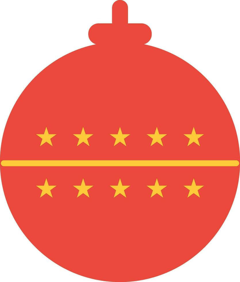 giallo stelle decorato rosso sfera. vettore
