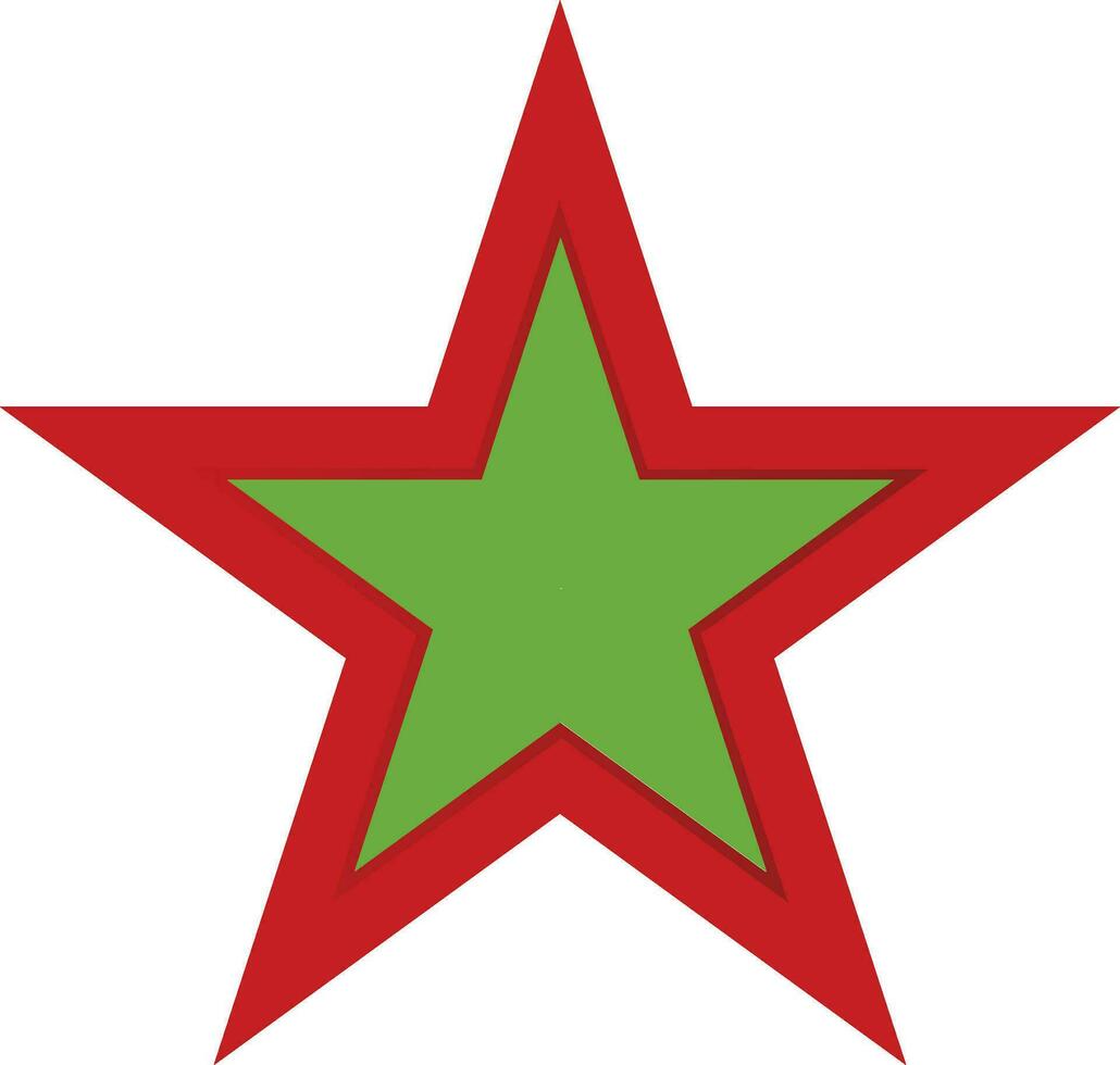 rosso e verde colore stella icona. vettore