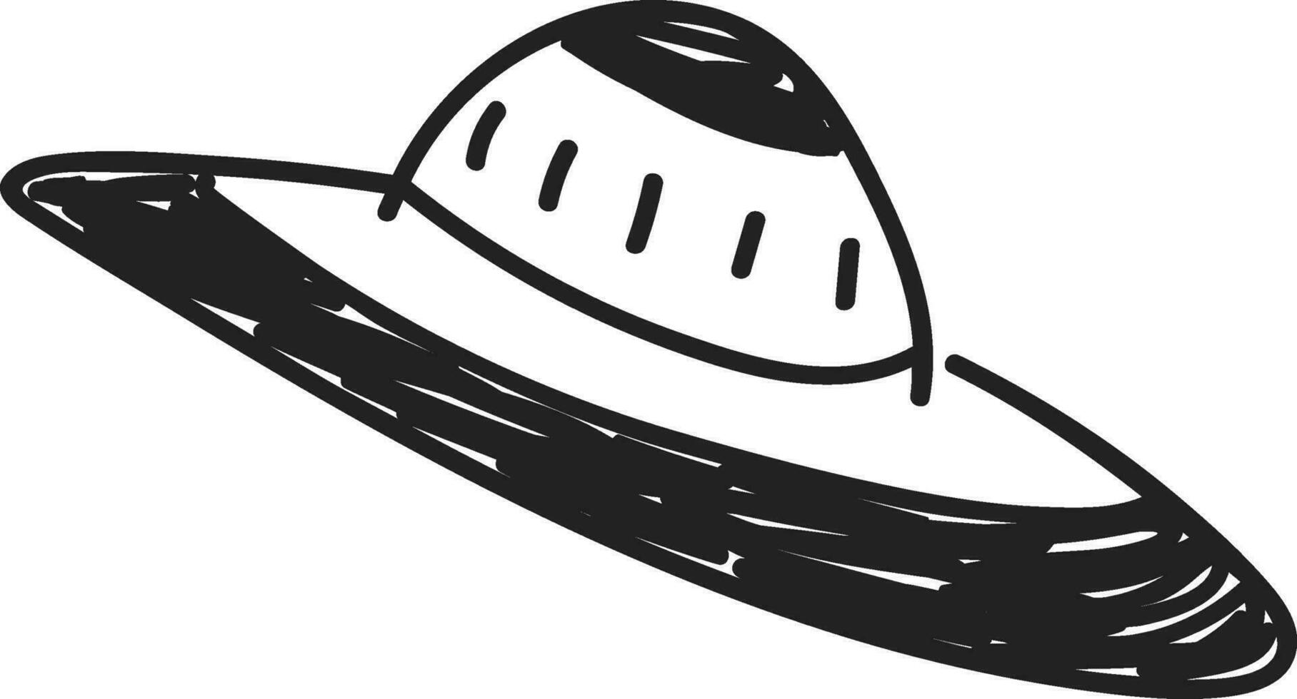 linea arte illustrazione di un' spazio nave o ufo. vettore