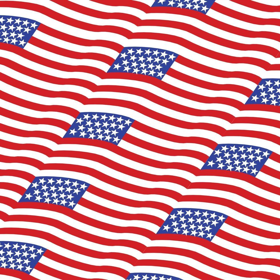 Stati Uniti d'America bandiera ondulata sullo sfondo del paesaggio vettore