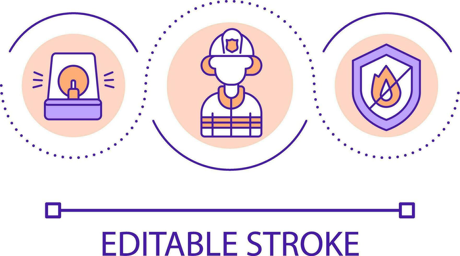 chiamata per pompiere ciclo continuo concetto icona. fuoco incidente astratto idea magro linea illustrazione. fuoco protezione carriera. salvare lavoratore. isolato schema disegno. modificabile ictus vettore