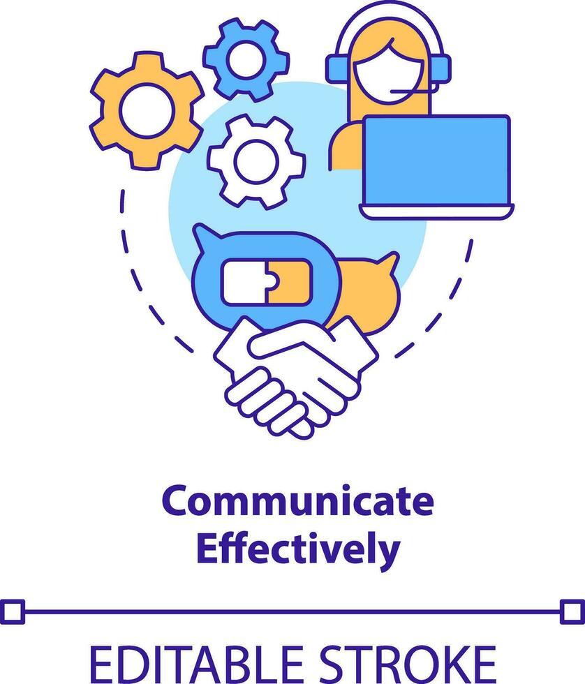 comunicare effettivamente concetto icona. indirizzamento covid urto su la logistica astratto idea magro linea illustrazione. isolato schema disegno. modificabile ictus vettore