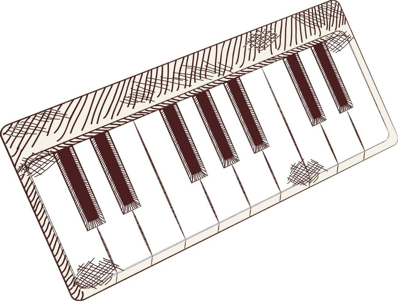 illustrazione di pianoforte tastiera del computer. vettore