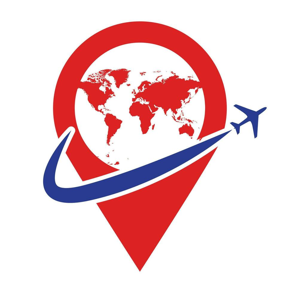 viaggio agenzia logo perno Posizione globo icona vettore illustrazione