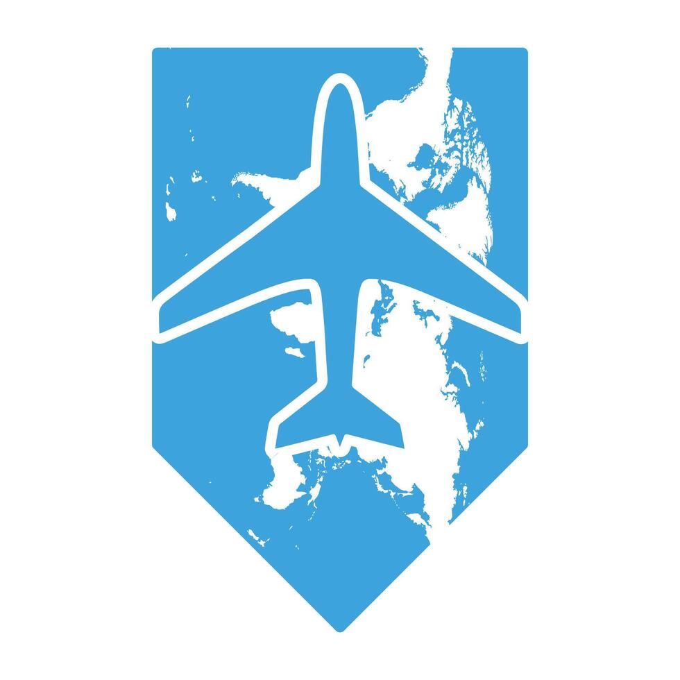viaggio agenzia logo con etichetta forma vettore illustrazione