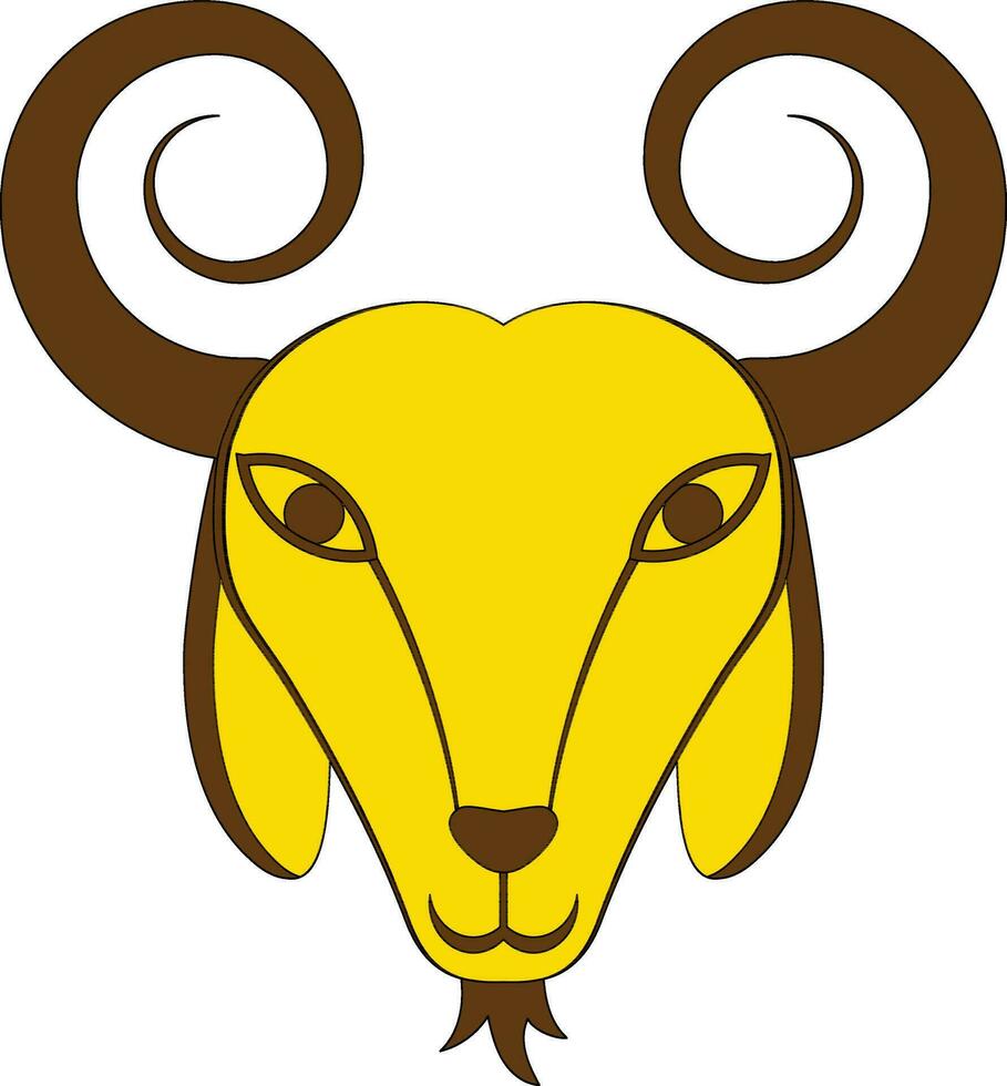 colore con ictus di animale viso icona di Cinese zodiaco cartello. vettore