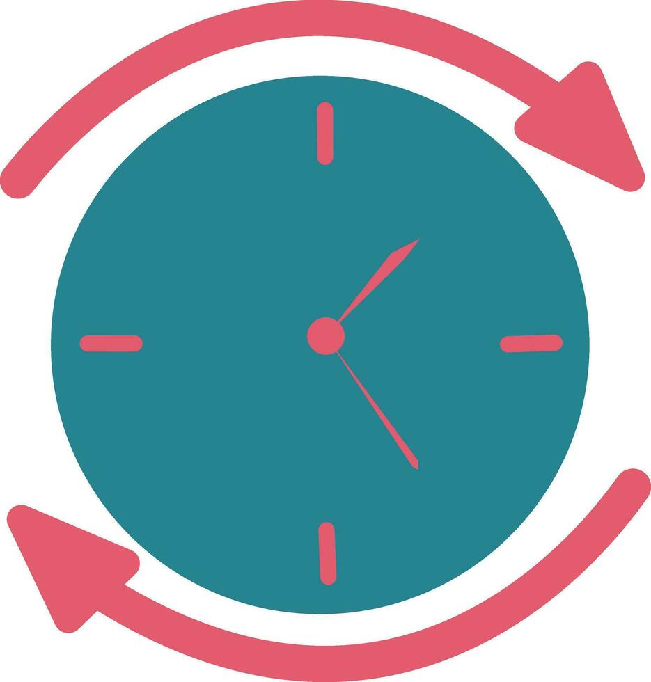 simbolo di orologio con circolare freccia per lavoro ricerca. vettore