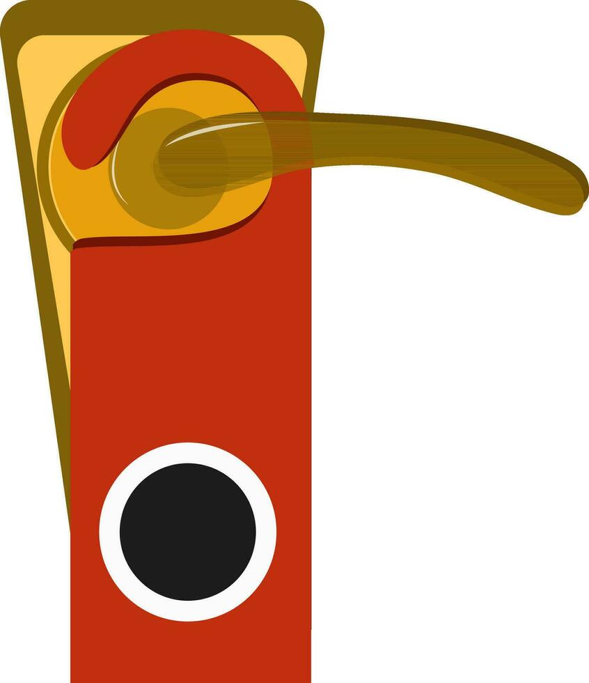 illustrazione di porta maniglia con etichetta. vettore