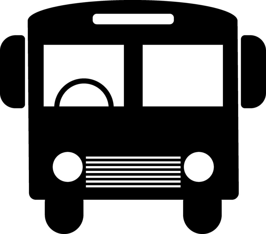piatto nero cartello o simbolo di un' autobus. vettore