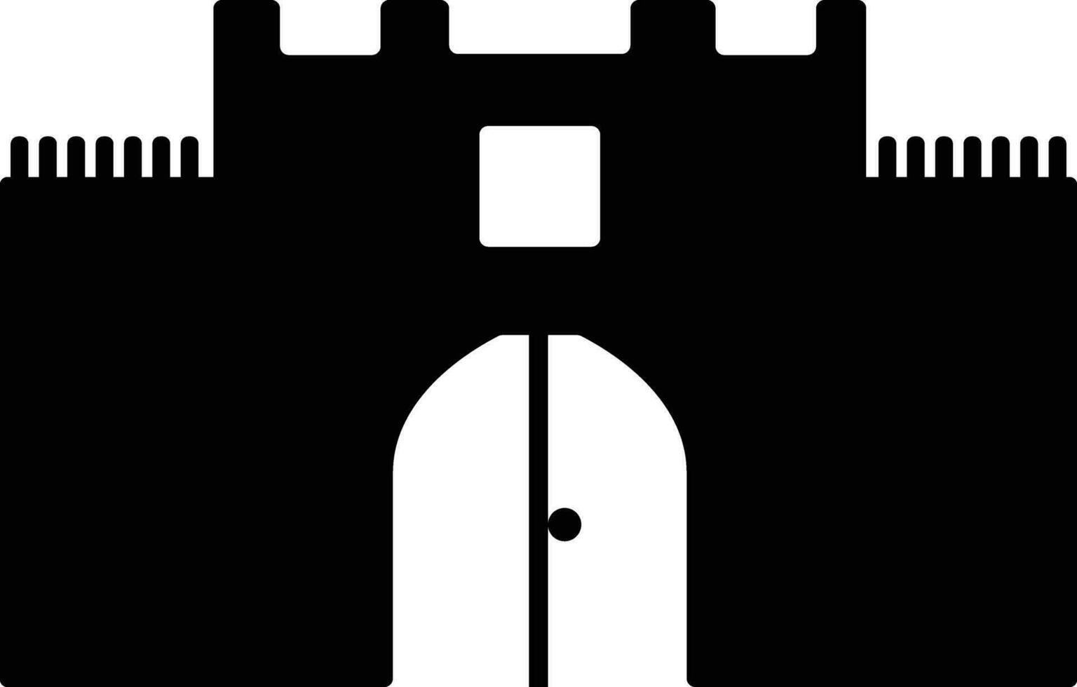 piatto illustrazione di edificio nel nero e bianca colore. vettore