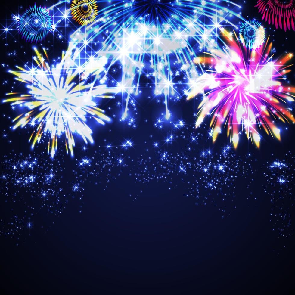 sfondo colorato fuochi d'artificio scintillanti vettore